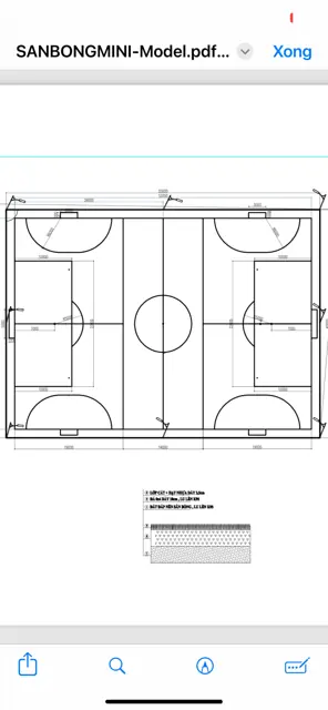 Bản vẽ bố trí sân bóng mini